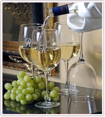 Set of 4 Personalized White Wine Glasses