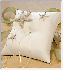 Beach Wedding Ring Pillow White or Ivory