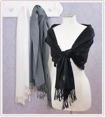 Personalized Pashima Wrap Black, Grey or White