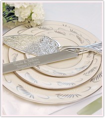 Embossed Wedding Cake Server Set
