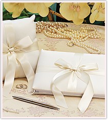 Tied With A Bow Guest Book and Pen Set
