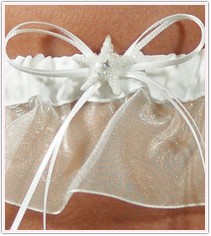 Beach Garter with Starfish White or Ivory