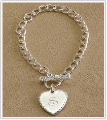 Sterling Personalized Bridesmaid Toggle Bracelet