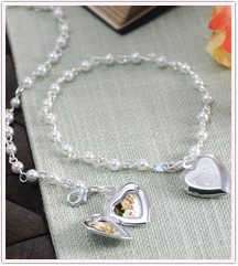 Personalized Pearl Locket Heart Charm