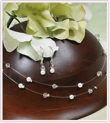 Illusion Pearls & Crystals White or Ivory