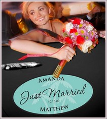 Beach Just Married Window Cling