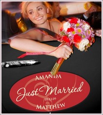 Hearts Just Married Window Cling