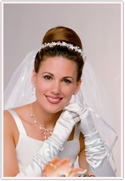 Pearl Loop Floral Bridal Tiara Silver with White or Ivory