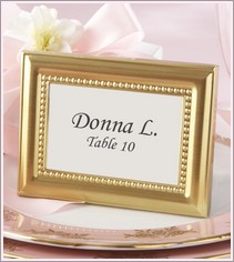 Beaded Gold Place Card Frame