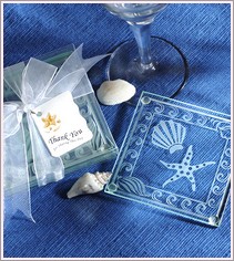 Shell & Starfish Frosted Glass Coasters