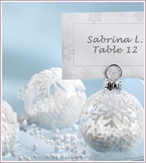 Winter Ornament Place Cards & Holder