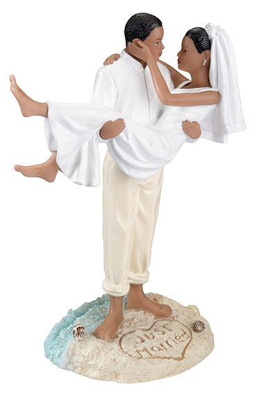 Wedding Cake Topper Bride & Groom On the Beach - Click Image to Close