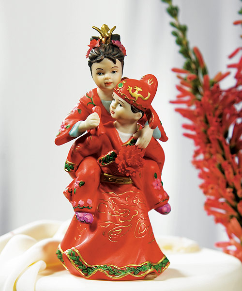 Asian Cake Topper Traditional Wedding Attire - Click Image to Close