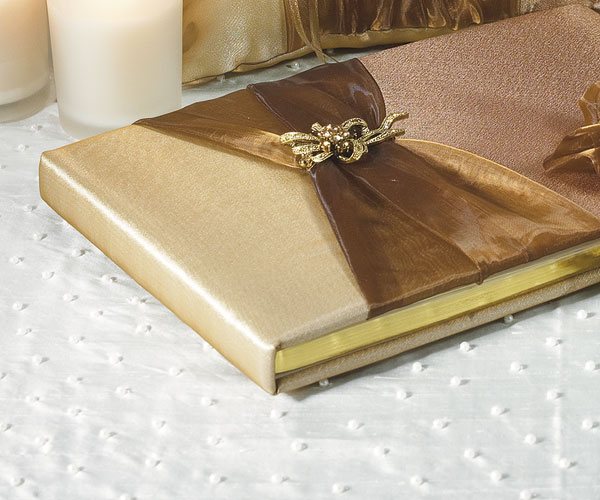 Bronze Elegance Collection Traditional Guest Book - Click Image to Close