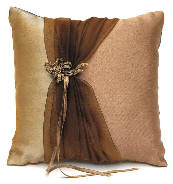 Bronze Elegance Collection Square Ring Pillow - Click Image to Close