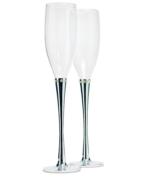 Ring of Crystals Champagne Glasses - Click Image to Close