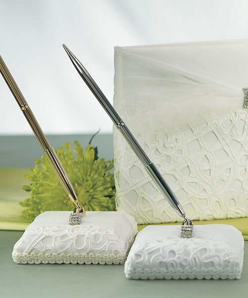 Bridal Tapestry Satin Wrapped Pen Set - Click Image to Close