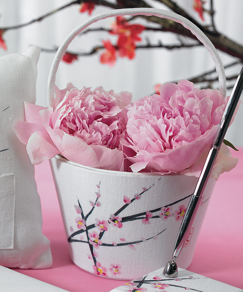 Cherry Blossom Collection Flower Girl Basket - Click Image to Close
