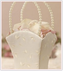 Elegance Collection Flower Girl Basket White or Ivory