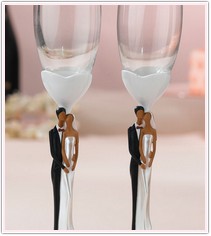 African-American Couple Toasting Glasses