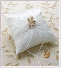 Oceans Away Collection Ivory Seashell Ring Pillow