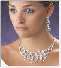 Stunning Jewelry Set Rhinestone & Pearls