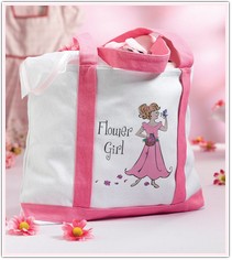 Flower Girl Large Canvas Tote