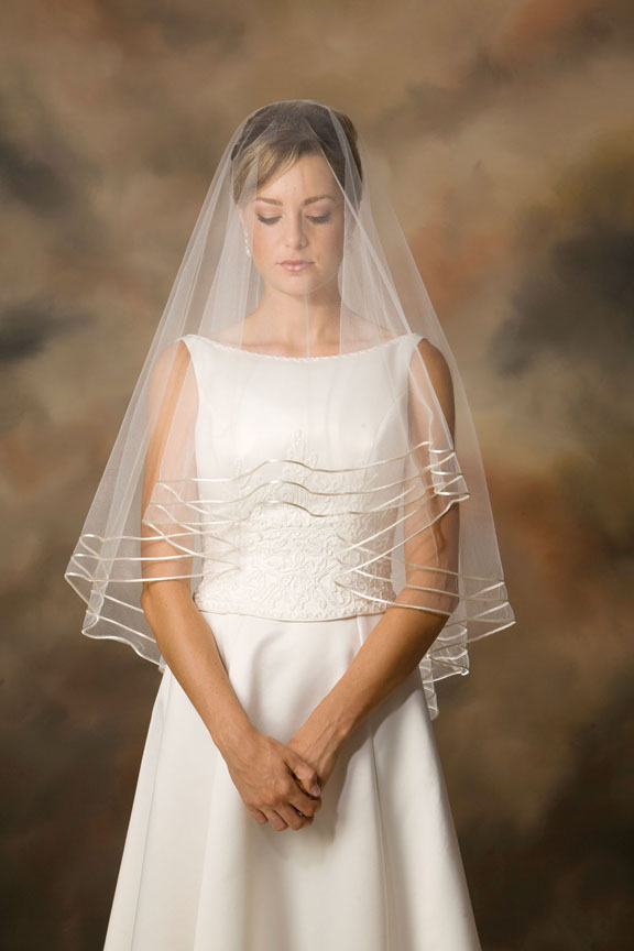 Drop Style Wedding Veil with Stunning Triple Edge drop wedding veil