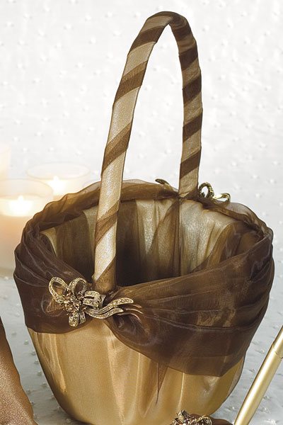 Bronze Elegance Collection Flower Girl Basket