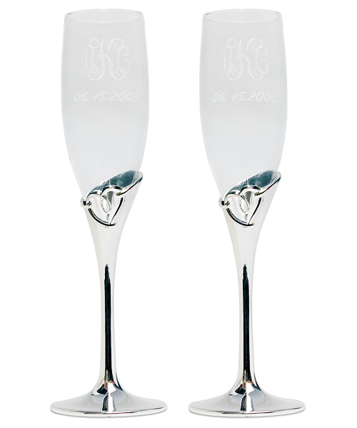 Heart Design Toasting Flutes