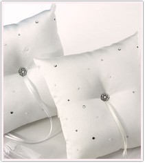 Pearls & Crystals Square Ring Pillow