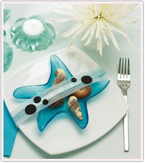 Starfish Glass Favor Dishes or Candle Holders