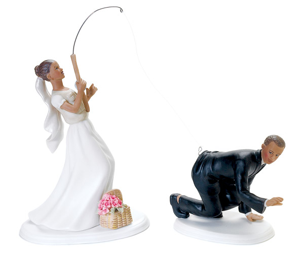 Gone Fishing Cake Topper African American or Caucasion - Click Image to Close