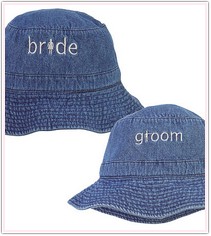Denim Bride & Groom Hats