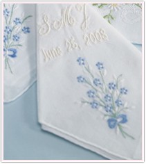 Personalized Blue Bouquet Handkerchief