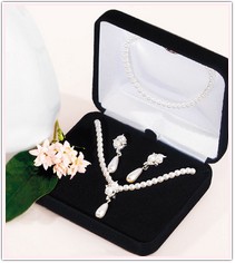 Double White Pearls with Pearl Drop 3 Peice Set