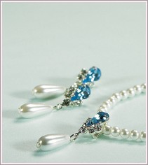 Crystal & Pearls 3 Piece Set Pear Shaped 13 Colors