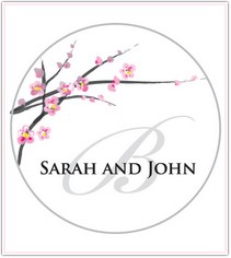 Cherry Blossom Personalized Favor Stickers