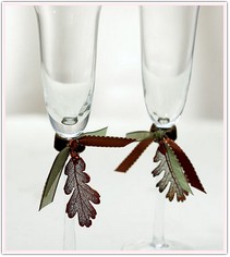 Fall Wedding Toasting Flutes