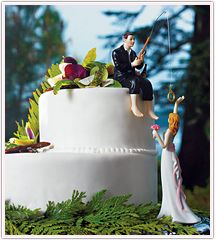 Fishing Groom Beautiful Catch Bride Wedding Cake Topper